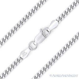 3.5mm Miami Cuban / Curb Link Chain Necklace in Solid .925 Sterling Silver - 28"